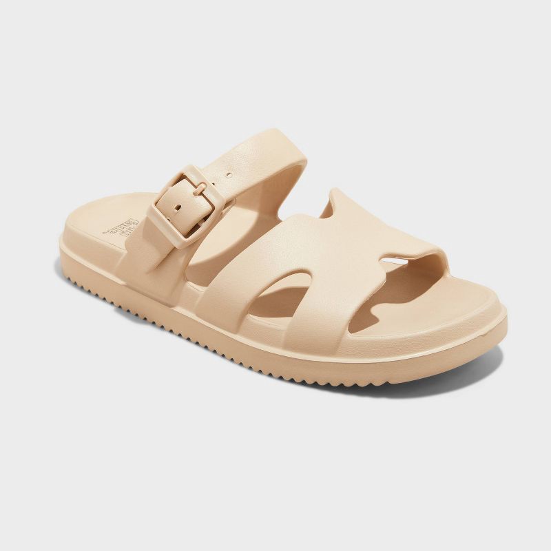 slide 1 of 4, Women's Maysen Footbed Sandals - Wild Fable™ Taupe 8: Slip-On, Contoured, 1 ct