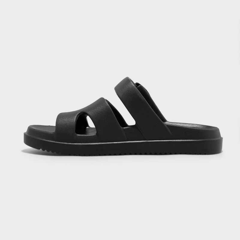 slide 2 of 4, Women's Maysen Footbed Sandals - Wild Fable™ Black 7: Slip On, Contoured Footbed, Open Toe, 1 ct