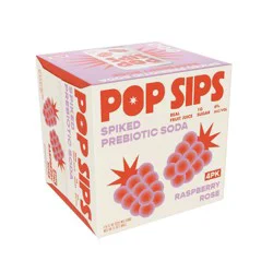 Pop Sips Raspberry Rose Hard Soda - 4pk/7.5 fl oz Cans