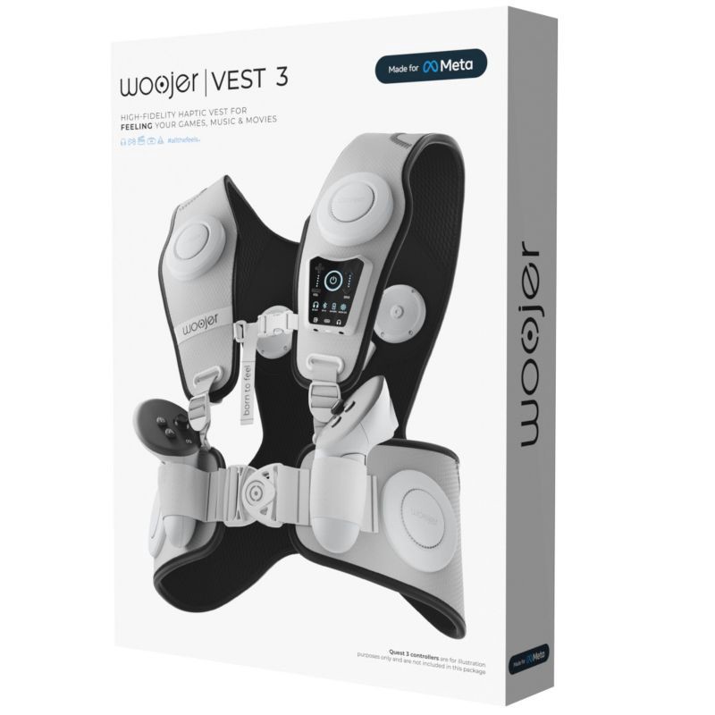 slide 7 of 10, Woojer Made for Meta High-Fidelity Haptic Vest 3: Gaming VR Sensor for PS5 & Xbox, 1 ct