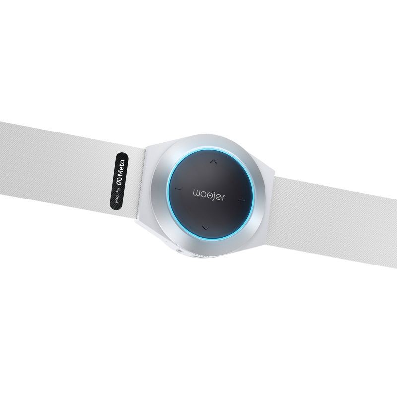 slide 5 of 9, Woojer Made for Meta High-Fidelity Haptic Body Strap 3: USB-C & 3.5mm Connectivity, 1 ct