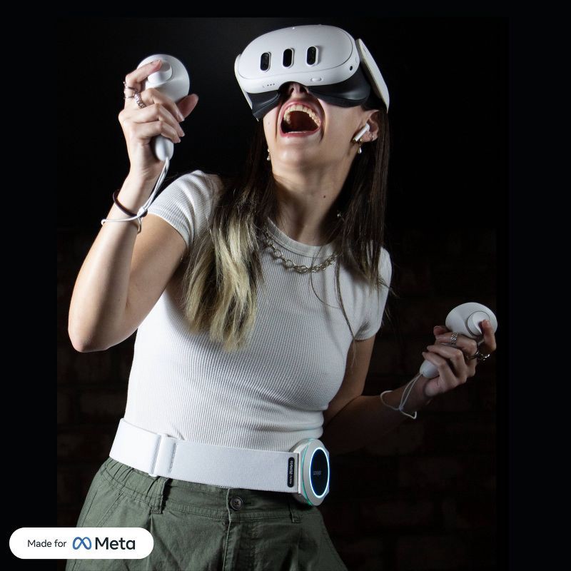 slide 7 of 9, Woojer Made for Meta High-Fidelity Haptic Body Strap 3: USB-C & 3.5mm Connectivity, 1 ct