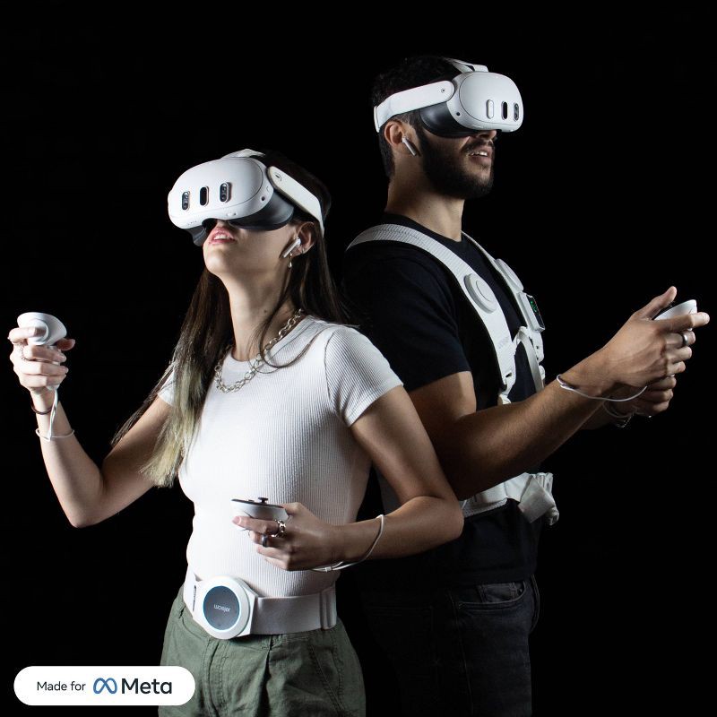 slide 8 of 9, Woojer Made for Meta High-Fidelity Haptic Body Strap 3: USB-C & 3.5mm Connectivity, 1 ct