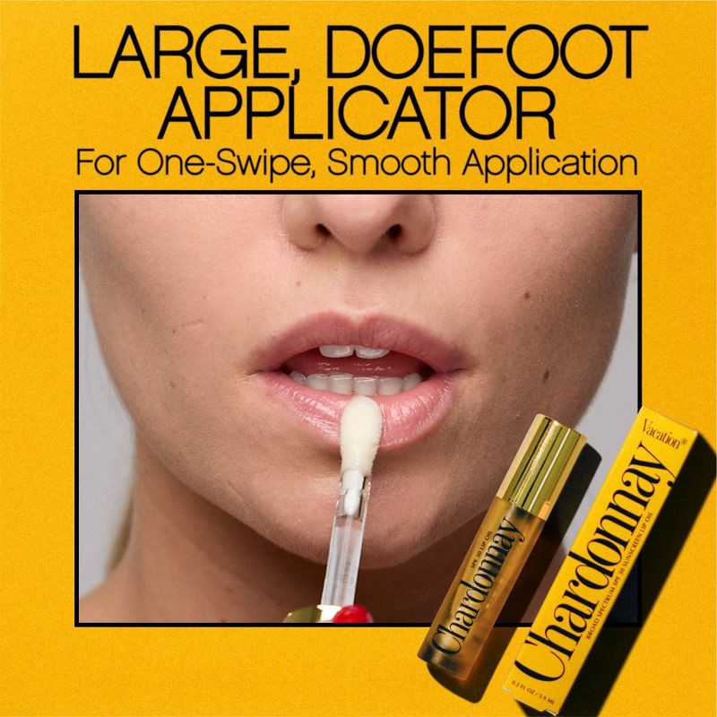 slide 4 of 8, Vacation Chardonnay Lip Oil - SPF 30, 1 ct