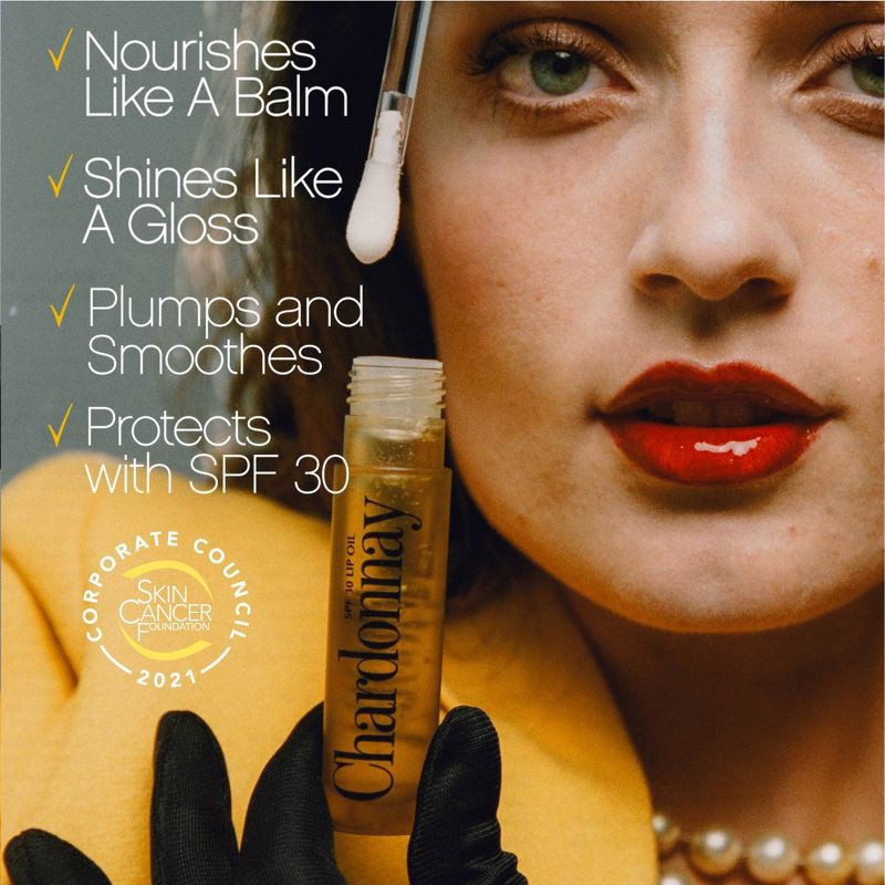 slide 7 of 8, Vacation Chardonnay Lip Oil - SPF 30, 1 ct