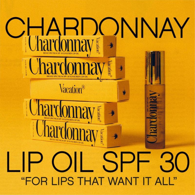 slide 8 of 8, Vacation Chardonnay Lip Oil - SPF 30, 1 ct
