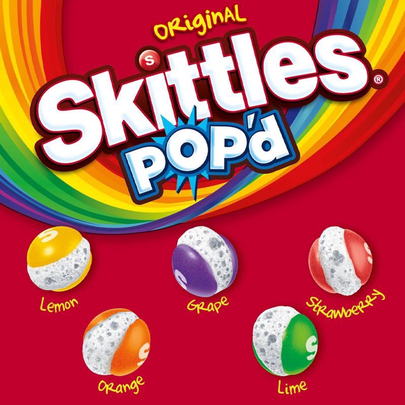 slide 4 of 11, SKITTLES POP'd Originals Freeze Dried Candy Resealable Candy Bag - 5.5oz, 5.5 oz
