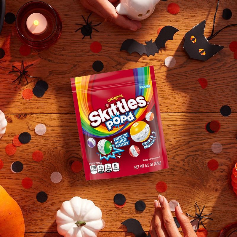slide 6 of 11, SKITTLES POP'd Originals Freeze Dried Candy Resealable Candy Bag - 5.5oz, 5.5 oz