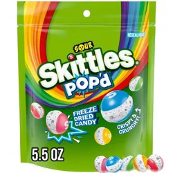 SKITTLES POP'd Sour Freeze Dried Candy Resealable Candy Bag - 5.5oz