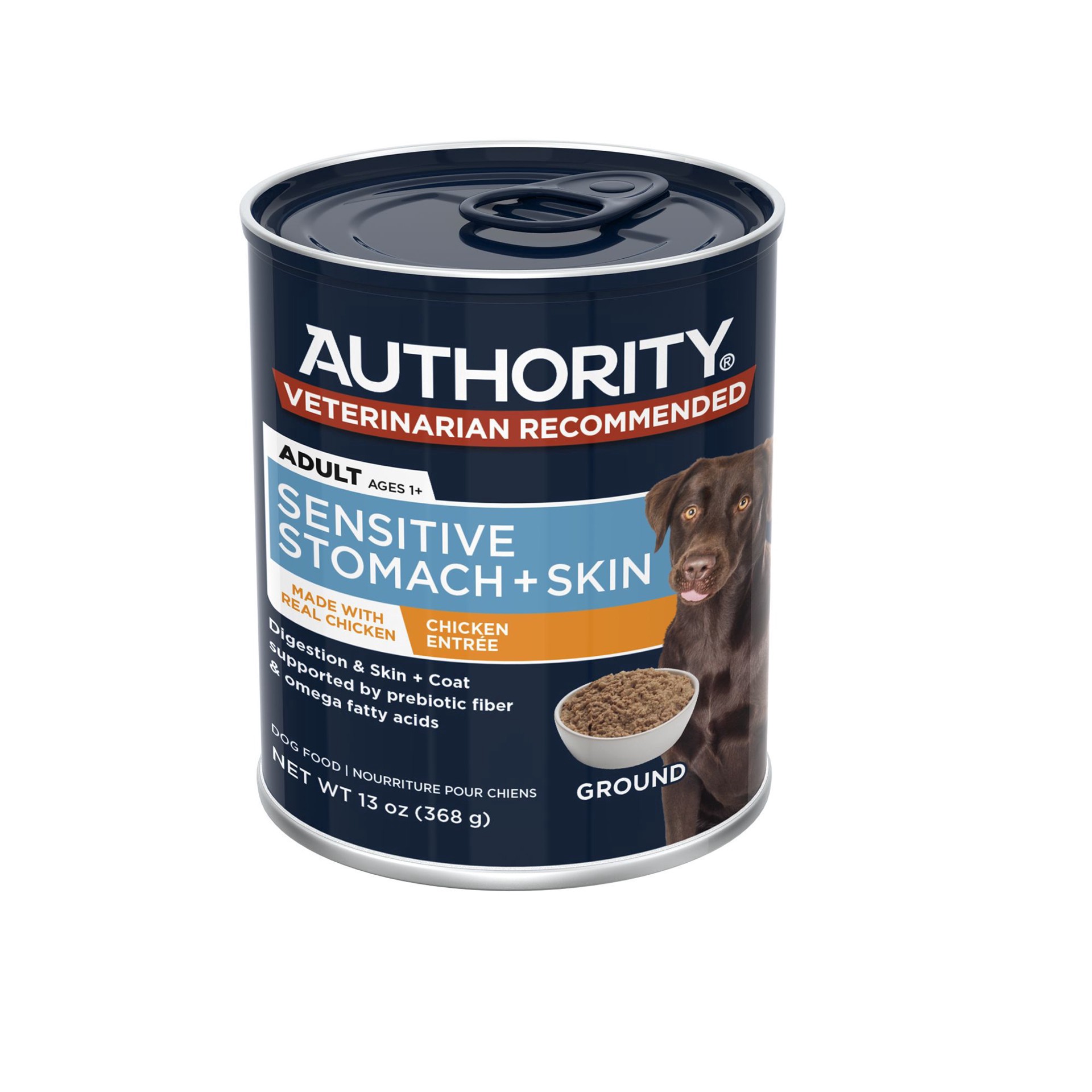 slide 1 of 1, Authority Sensitive Stomach & Skin Chicken Entree Adult Dog Wet Food - 13 oz, 13 oz
