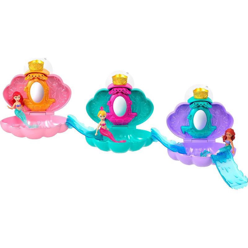 slide 1 of 6, Disney Princess Mermaid Bath Reveal Small Dolls, Surprise Shell Playsets with Slide Accessories, 1 ct