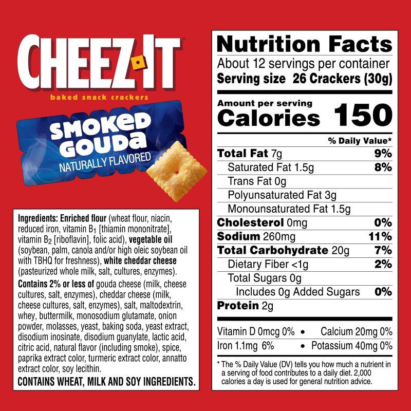 slide 7 of 10, Cheez-It Crackers Smoked Gouda - 12.04oz, 12.04 oz