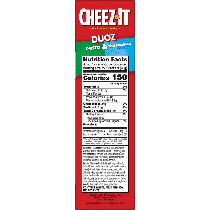 slide 7 of 9, Cheez-It Crackers Duoz Pesto & Mozzarella - 12.4oz, 12.4 oz