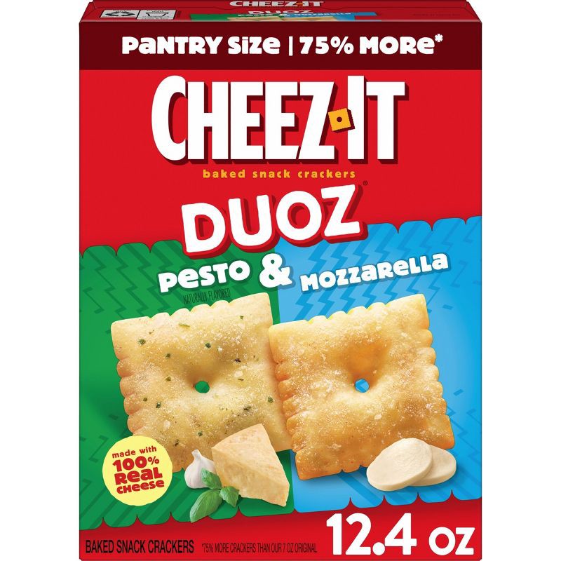slide 1 of 10, Cheez-It Crackers Duoz Pesto & Mozzarella - 12.4oz, 12.4 oz