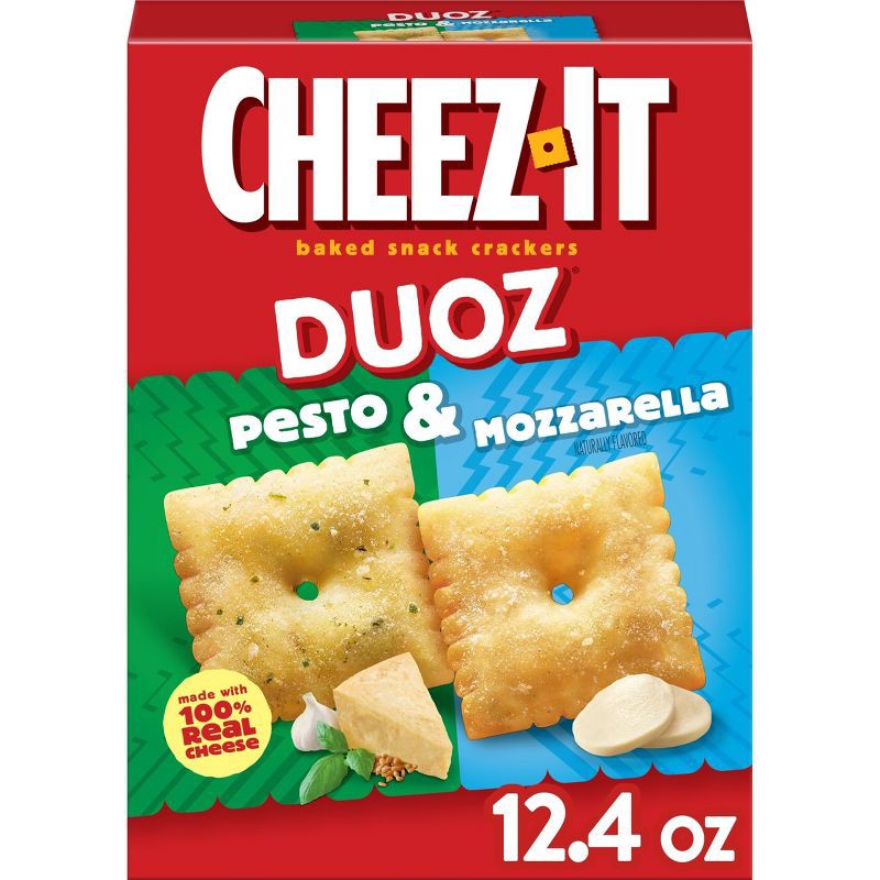 slide 1 of 9, Cheez-It Crackers Duoz Pesto & Mozzarella - 12.4oz, 12.4 oz
