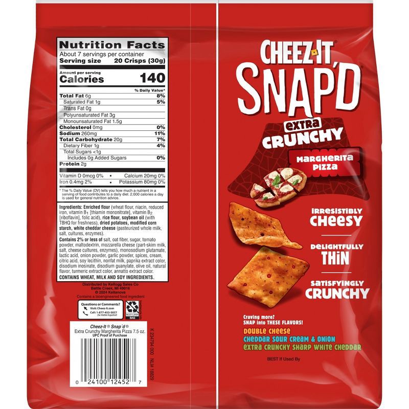 slide 2 of 9, Cheez-It Snap'd Crackers Extra Crunchy Thin Crust Margherita Pizza - 7.5oz, 7.5 oz
