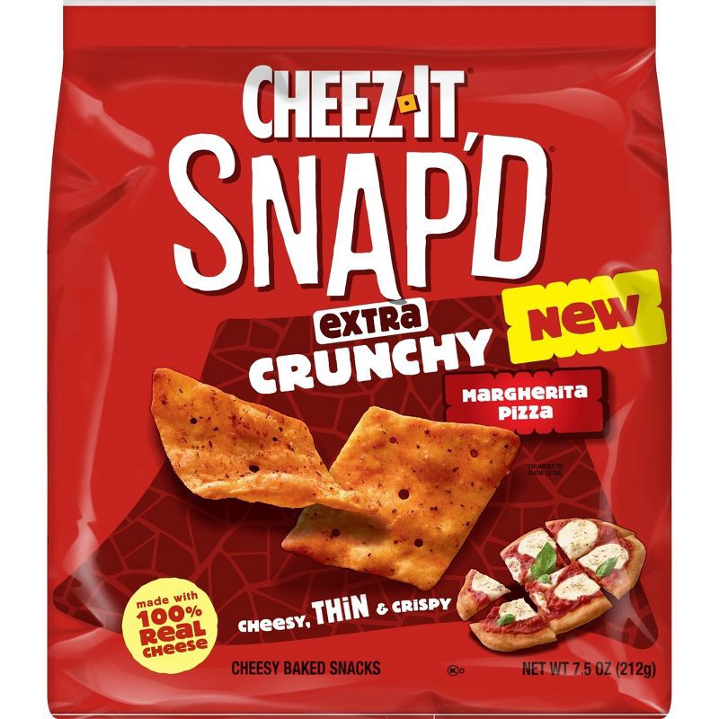 slide 9 of 9, Cheez-It Snap'd Crackers Extra Crunchy Thin Crust Margherita Pizza - 7.5oz, 7.5 oz