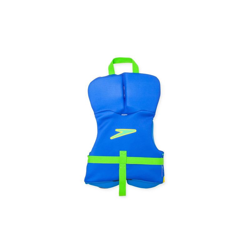 slide 2 of 3, Speedo Infant Life Vest - Green/Blue/Yellow: Zipper & Buckle Closure, 33 lbs and Under, 33 lb