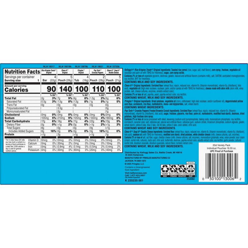 slide 2 of 7, Cheez-It Crackers Snacks Sweet and Salty Variety Pack - 16.55oz/20ct, 16.55 oz, 20 ct