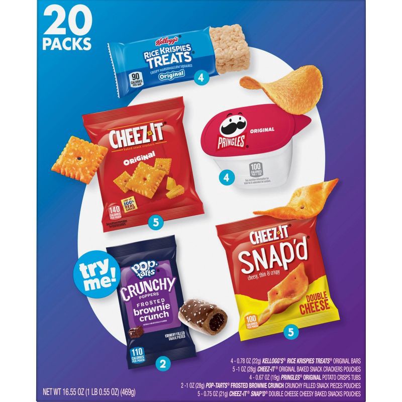 slide 7 of 7, Cheez-It Crackers Snacks Sweet and Salty Variety Pack - 16.55oz/20ct, 16.55 oz, 20 ct