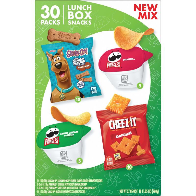 slide 7 of 8, Cheez-It, Pringles & SCOOBY-DOO! Lunch Box Snacks Variety Pack - 27.05oz/30ct, 30 ct