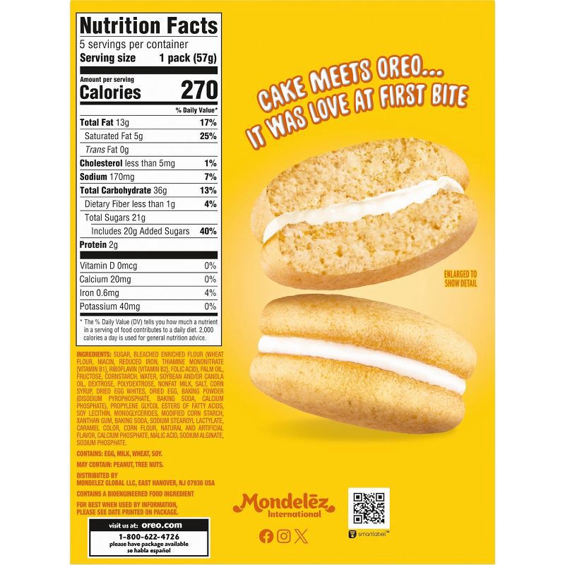 slide 9 of 13, Oreo Golden Cakesters Soft Snack Cakes - 10.1oz/5pk, 10.1 oz, 5 ct