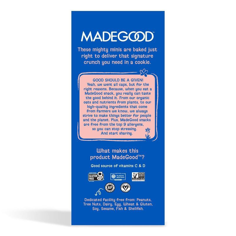 slide 8 of 8, MadeGood Organic Gluten Free Mini Crunchy Cookies Vanilla - 10.2oz/12ct, 10.2 oz, 12 ct
