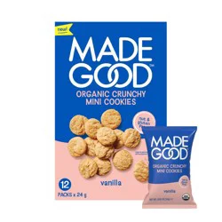MadeGood Organic Gluten Free Mini Crunchy Cookies Vanilla - 10.2oz/12ct