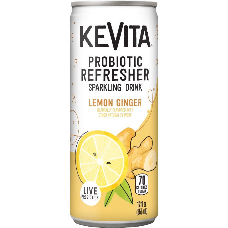 slide 1 of 5, KeVita Lemon Ginger Probiotic Refresher Sparkling Drink - 12 fl oz, 12 fl oz