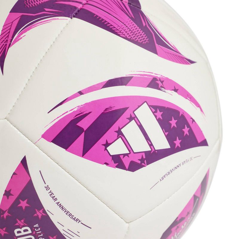 slide 2 of 3, Adidas MLS Size 4 Club Sports Soccer Ball - Berry Purple: All Ages, Butyl Bladder, TPU Shell, 1 ct