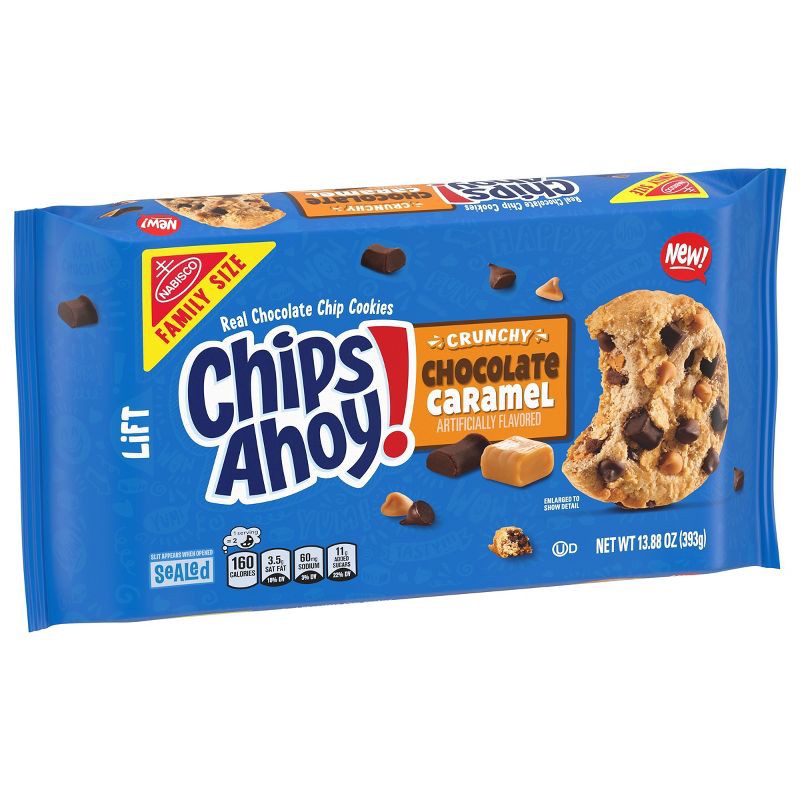 slide 6 of 12, Chips Ahoy! Chunky Chocolate Cookie Caramel Family Size - 13.88oz, 13.88 oz