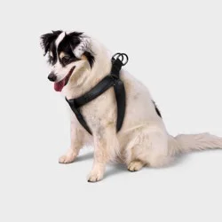 Basic Step In Adjustable Reinforced Stitching Dog Harness - M - Black - Boots & Barkley™