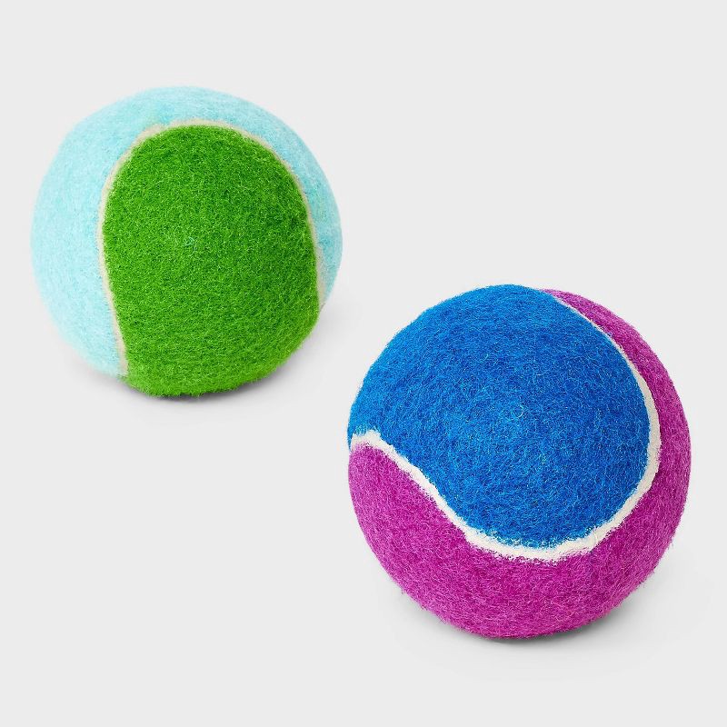slide 3 of 4, Printed Tennis Dog Ball Toy - Boots & Barkley™ - 2pk, 2 ct