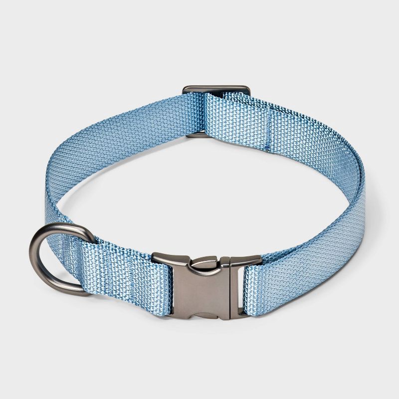 slide 1 of 3, Fashion Adjustable Length and Reinforced Stitching Dog Collar - L - Blue - Boots & Barkley™, 1 ct