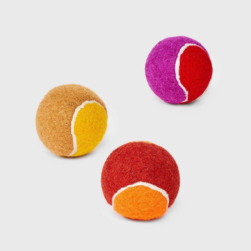 slide 3 of 4, Printed Tennis Dog Ball Toy - Boots & Barkley™ - 3pk, 3 ct