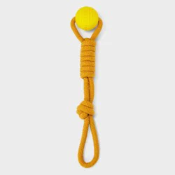 14" Rope with Ball Dog Toy - Boots & Barkley™ Yellow