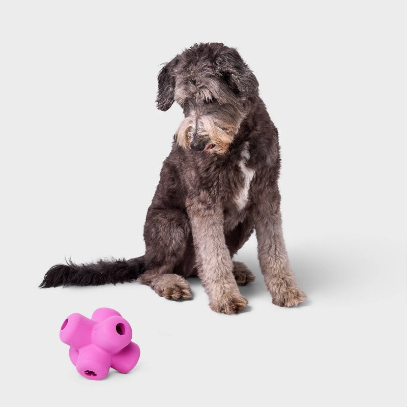 slide 2 of 4, Tough Rubber Jack Interactive Treat Dispenser Dog Toy - Boots & Barkley™ Purple, 1 ct