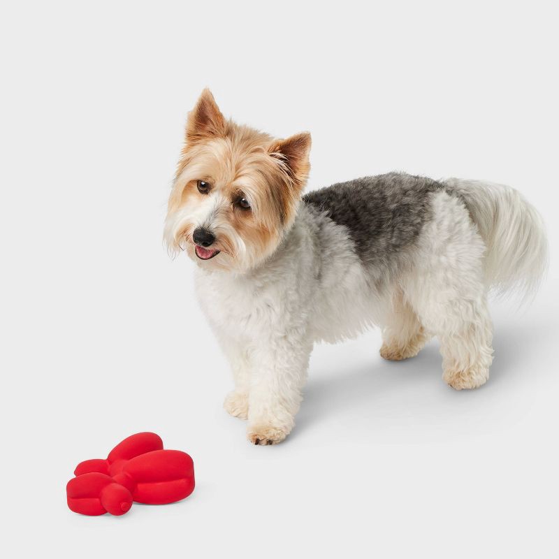 slide 2 of 4, Tough Rubber Balloon Plush Dog Toy - Boots & Barkley™ Red, 1 ct