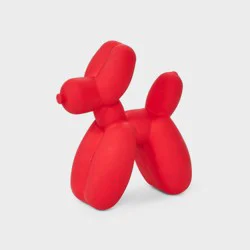 Tough Rubber Balloon Plush Dog Toy - Boots & Barkley™ Red: Chew, Fetch, Animal Pet Toy, 5" Height, 0.66 lbs