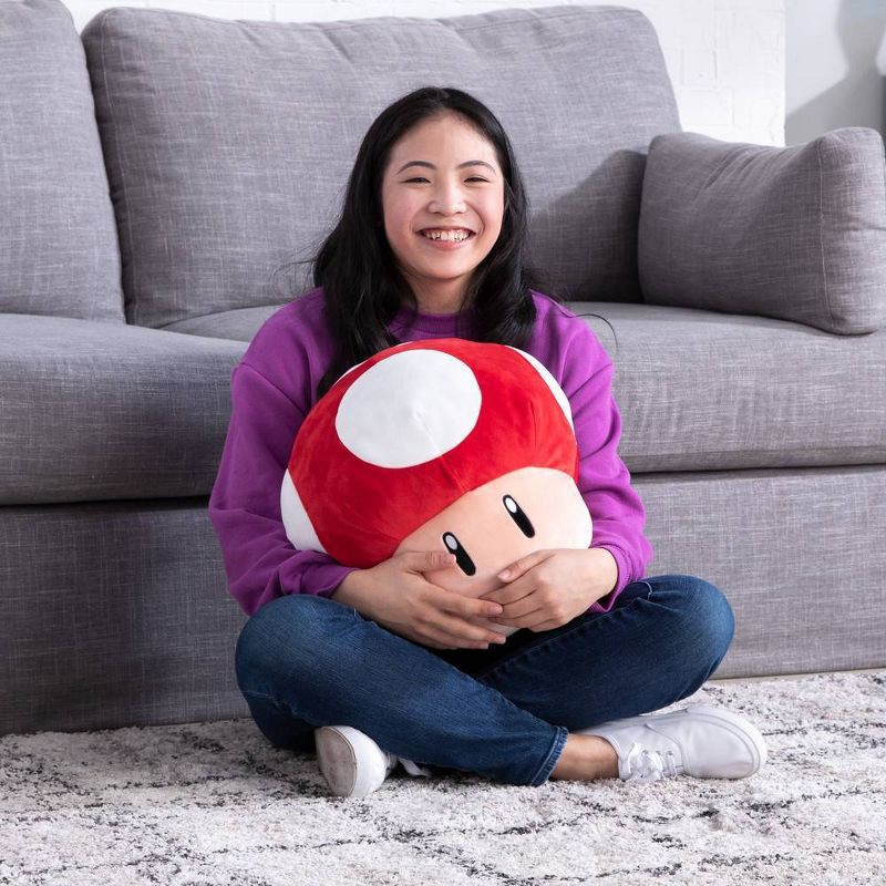 slide 5 of 6, Club Mocchi Mocchi Super Mario Red Mushroom Mega 15" Plush, 1 ct