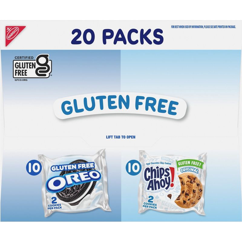 slide 13 of 14, NABISCO Oreo Chocolate Sandwich & CHIPS AHOY! Chocolate Chip Gluten Free Cookies Variety Pack - 18oz/20ct, 18 oz, 20 ct