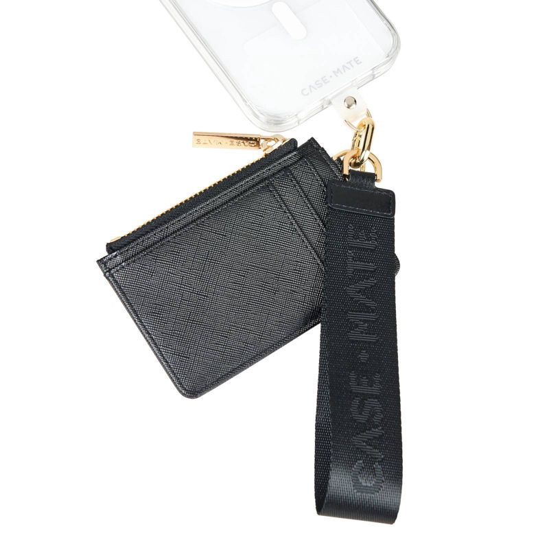 slide 1 of 4, Case-Mate Phone Strap - Essential Wallet Black: Android & iPhone Compatibility, Nylon, 1 ct