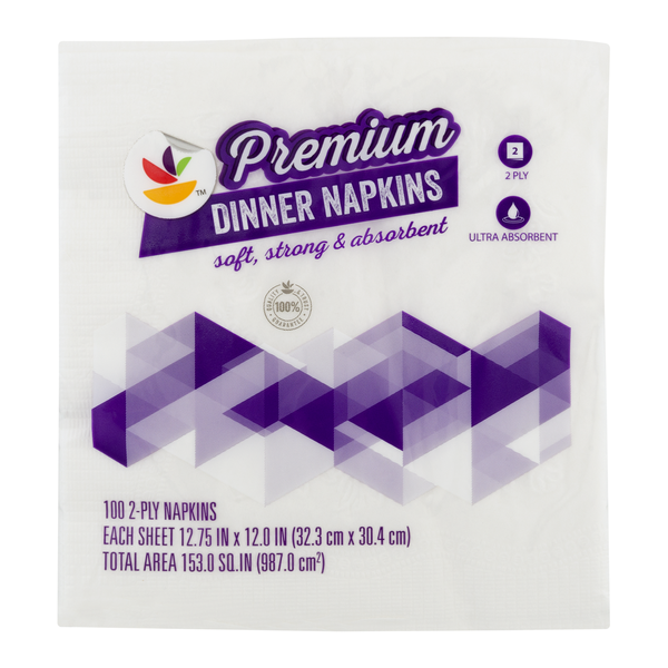slide 1 of 1, Giant Premium 2-Ply White Dinner Napkins, 100 ct