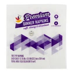 Giant Premium 2-Ply White Dinner Napkins