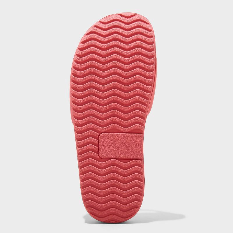 slide 4 of 4, Women's Makenna Slide Sandals - All In Motion™ Coral Pink 7: Slip-On Open Toe, EVA Insole, Treaded Outsole, Medium Width, 1 ct