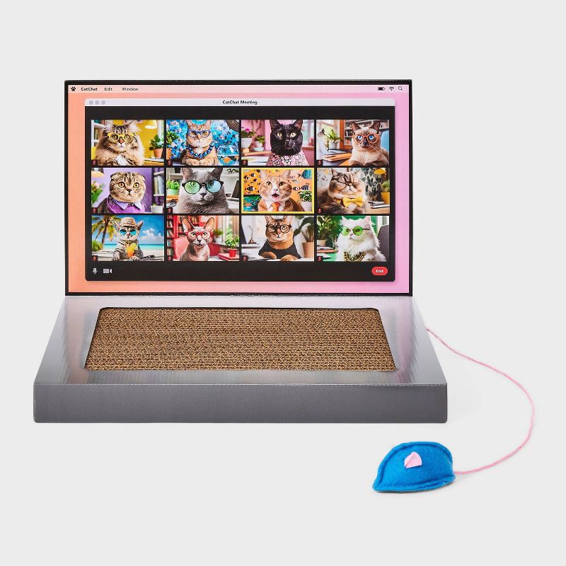 slide 2 of 3, Laptop Novelty Cat Scratcher - Silver - 16" - Boots & Barkley™, 1 ct