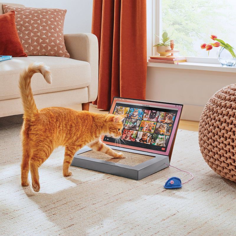 slide 3 of 3, Laptop Novelty Cat Scratcher - Silver - 16" - Boots & Barkley™, 1 ct