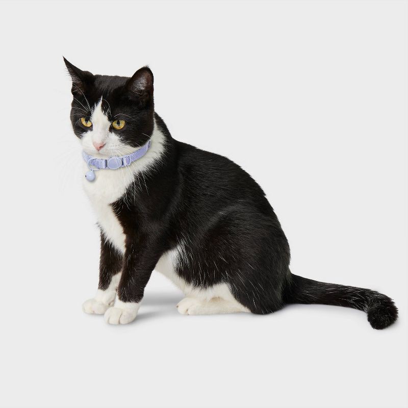 slide 3 of 3, Adjustable Length with Bell Cat Collar - One Size Fits Most - Lilac Purple - Boots & Barkley™, 1 ct