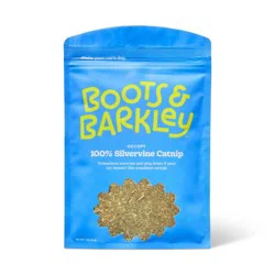 Resealable Pouch Catnip Flavor with Silvervine Cat Treats - Boots & Barkley™ 1oz: Adult Cat, Store in Dry Place, Ready to Use