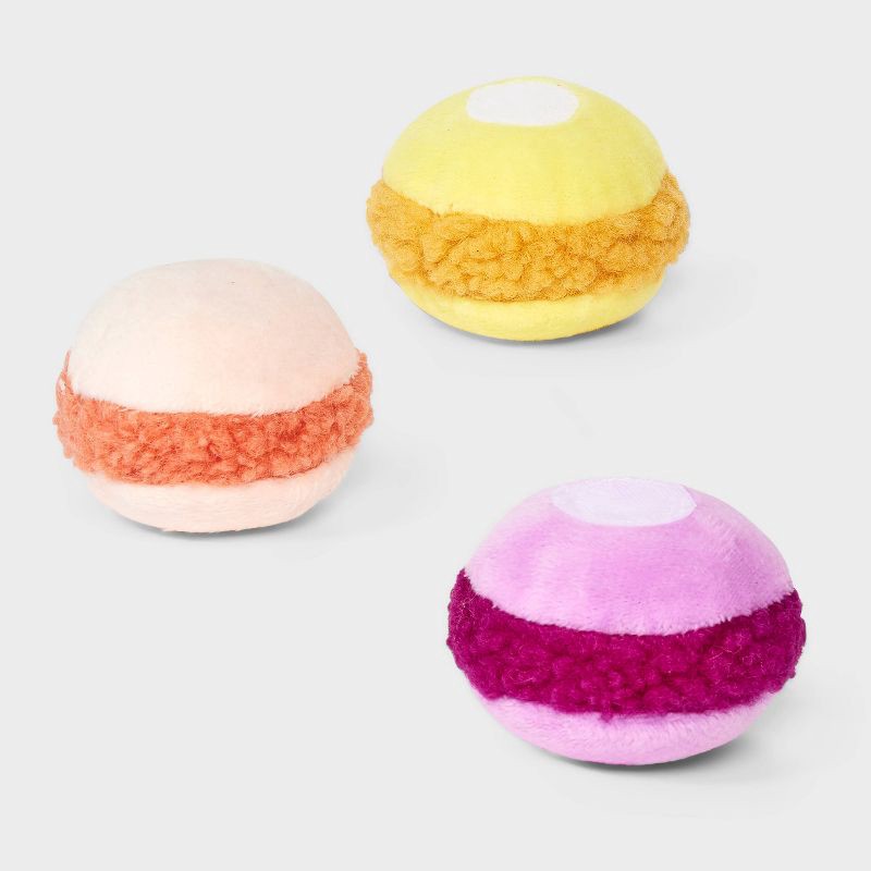 slide 3 of 3, Macaroon Pull-Apart Trio Cat Plush Toy Set - 3pc - Boots & Barkley™, 3 ct